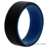 Picture of Silicone Wedding 2Layer Beveled 8mm Ring - Blue-Black by ROQ for Men - 8 mm Ring