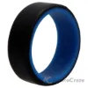 Picture of Silicone Wedding 2Layer Beveled 8mm Ring - Blue-Black by ROQ for Men - 9 mm Ring