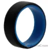 Picture of Silicone Wedding 2Layer Beveled 8mm Ring - Blue-Black by ROQ for Men - 10 mm Ring