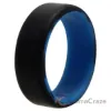Picture of Silicone Wedding 2Layer Beveled 8mm Ring - Blue-Black by ROQ for Men - 11 mm Ring