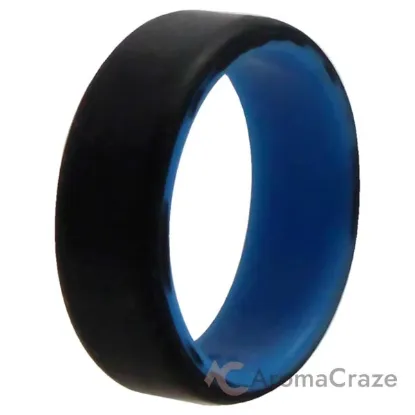 Picture of Silicone Wedding 2Layer Beveled 8mm Ring - Blue-Black by ROQ for Men - 11 mm Ring