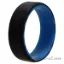 Picture of Silicone Wedding 2Layer Beveled 8mm Ring - Blue-Black by ROQ for Men - 14 mm Ring