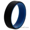 Picture of Silicone Wedding 2Layer Beveled 8mm Ring - Blue-Black by ROQ for Men - 15 mm Ring