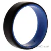 Picture of Silicone Wedding 2Layer Beveled 8mm Ring - Blue-Black by ROQ for Men - 16 mm Ring