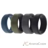 Picture of Silicone Wedding 2Layer Beveled 8mm Ring Set - Green by ROQ for Men - 4 x 8 mm Ring