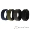 Picture of Silicone Wedding 2Layer Beveled 8mm Ring Set - Green by ROQ for Men - 4 x 9 mm Ring