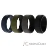 Picture of Silicone Wedding 2Layer Beveled 8mm Ring Set - Green by ROQ for Men - 4 x 9 mm Ring