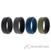 Picture of Silicone Wedding 2Layer Beveled 8mm Ring Set - Green by ROQ for Men - 4 x 10 mm Ring