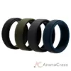 Picture of Silicone Wedding 2Layer Beveled 8mm Ring Set - Green by ROQ for Men - 4 x 12 mm Ring