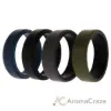 Picture of Silicone Wedding 2Layer Beveled 8mm Ring Set - Green by ROQ for Men - 4 x 14 mm Ring