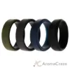 Picture of Silicone Wedding 2Layer Beveled 8mm Ring Set - Green by ROQ for Men - 4 x 15 mm Ring