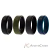 Picture of Silicone Wedding 2Layer Beveled 8mm Ring Set - Green by ROQ for Men - 4 x 16 mm Ring