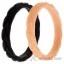 Picture of Silicone Wedding Leaves Ring Set - Rose-Black by ROQ for Women - 2 x 11 mm Ring