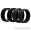 Picture of Silicone Wedding 2Layer Beveled 8mm Ring Set - Grey by ROQ for Men - 4 x 9 mm Ring