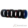 Picture of Silicone Wedding 2Layer Lines Ring Set - MultiColor by ROQ for Men - 6 x 7 mm Ring