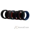 Picture of Silicone Wedding 2Layer Lines Ring Set - MultiColor by ROQ for Men - 6 x 8 mm Ring
