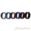 Picture of Silicone Wedding 2Layer Lines Ring Set - MultiColor by ROQ for Men - 6 x 9 mm Ring