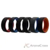 Picture of Silicone Wedding 2Layer Lines Ring Set - MultiColor by ROQ for Men - 6 x 12 mm Ring