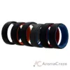 Picture of Silicone Wedding 2Layer Lines Ring Set - MultiColor by ROQ for Men - 6 x 14 mm Ring