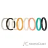 Picture of Silicone Wedding Stackble Lines Ring Set - Metal-Turquoise by ROQ for Women - 8 x 7 mm Ring