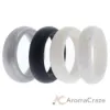 Picture of Silicone Wedding Ring Set - Black-White by ROQ for Women - 4 x 4 mm Ring