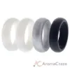 Picture of Silicone Wedding Ring Set - Black-White by ROQ for Women - 4 x 5 mm Ring