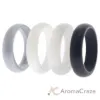 Picture of Silicone Wedding Ring Set - Black-White by ROQ for Women - 4 x 8 mm Ring