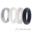 Picture of Silicone Wedding Ring Set - Black-White by ROQ for Women - 4 x 8 mm Ring