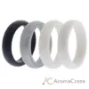 Picture of Silicone Wedding Ring Set - Black-White by ROQ for Women - 4 x 9 mm Ring
