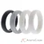 Picture of Silicone Wedding Ring Set - Black-White by ROQ for Women - 4 x 9 mm Ring
