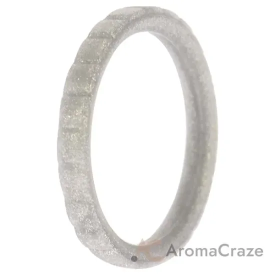 Picture of Silicone Wedding Stackble Lines Single Ring - Silver by ROQ for Women - 6 mm Ring