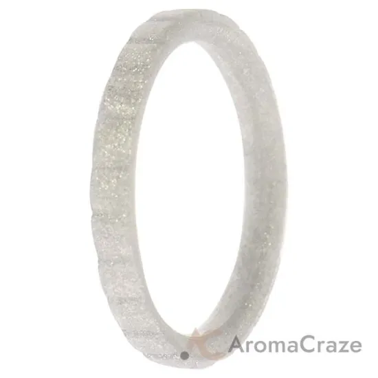 Picture of Silicone Wedding Stackble Lines Single Ring - Silver by ROQ for Women - 7 mm Ring