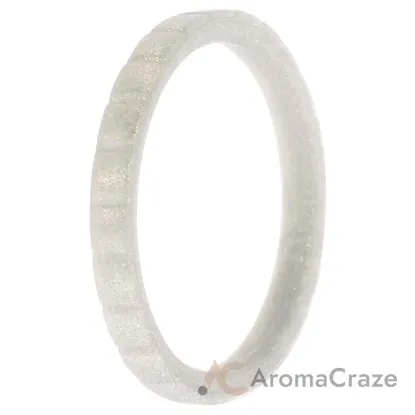 Picture of Silicone Wedding Stackble Lines Single Ring - Silver by ROQ for Women - 8 mm Ring