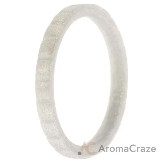 Picture of Silicone Wedding Stackble Lines Single Ring - Silver by ROQ for Women - 8 mm Ring