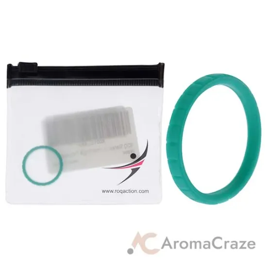 Picture of Silicone Wedding Stackble Lines Single Ring - Turquoise by ROQ for Women - 8 mm Ring