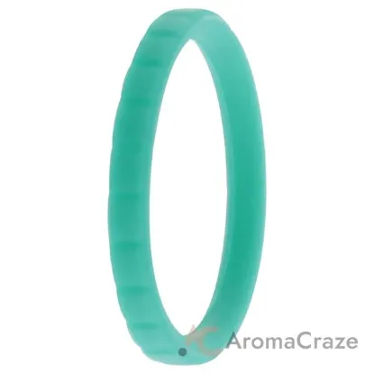 Picture of Silicone Wedding Stackble Lines Single Ring - Turquoise by ROQ for Women - 9 mm Ring