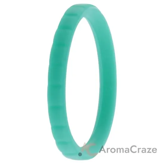 Picture of Silicone Wedding Stackble Lines Single Ring - Turquoise by ROQ for Women - 9 mm Ring