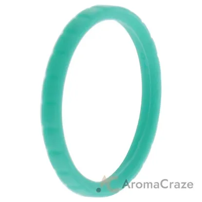 Picture of Silicone Wedding Stackble Lines Single Ring - Turquoise by ROQ for Women - 10 mm Ring