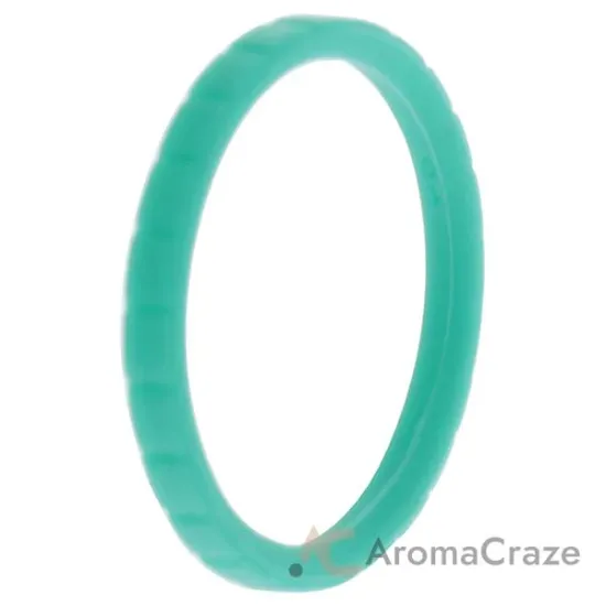 Picture of Silicone Wedding Stackble Lines Single Ring - Turquoise by ROQ for Women - 10 mm Ring