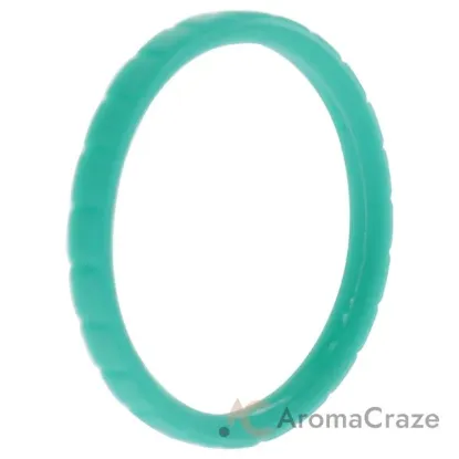 Picture of Silicone Wedding Stackble Lines Single Ring - Turquoise by ROQ for Women - 11 mm Ring