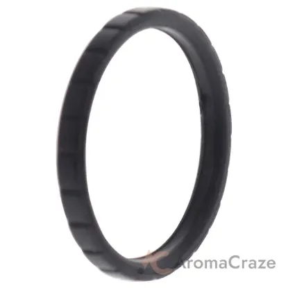 Picture of Silicone Wedding Stackble Lines Single Ring - Black by ROQ for Women - 10 mm Ring