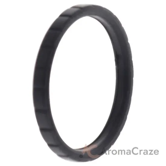 Picture of Silicone Wedding Stackble Lines Single Ring - Black by ROQ for Women - 10 mm Ring