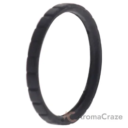 Picture of Silicone Wedding Stackble Lines Single Ring - Black by ROQ for Women - 11 mm Ring