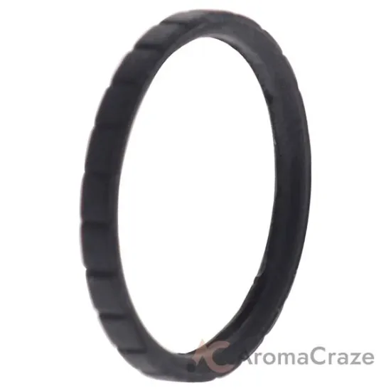 Picture of Silicone Wedding Stackble Lines Single Ring - Black by ROQ for Women - 11 mm Ring