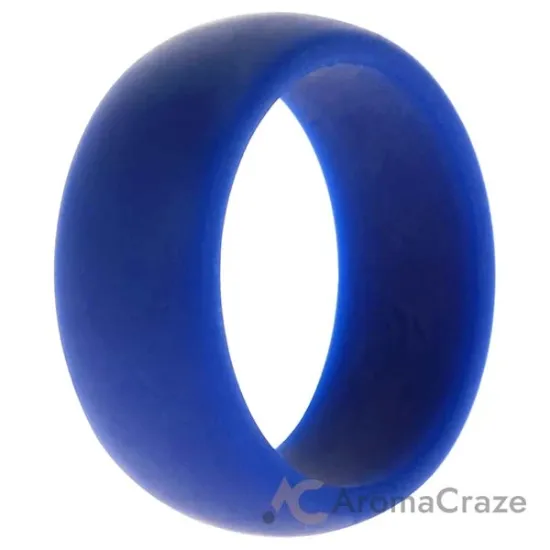 Picture of Silicone Wedding Ring Dome Style - Blue by ROQ for Men - 8 mm Ring