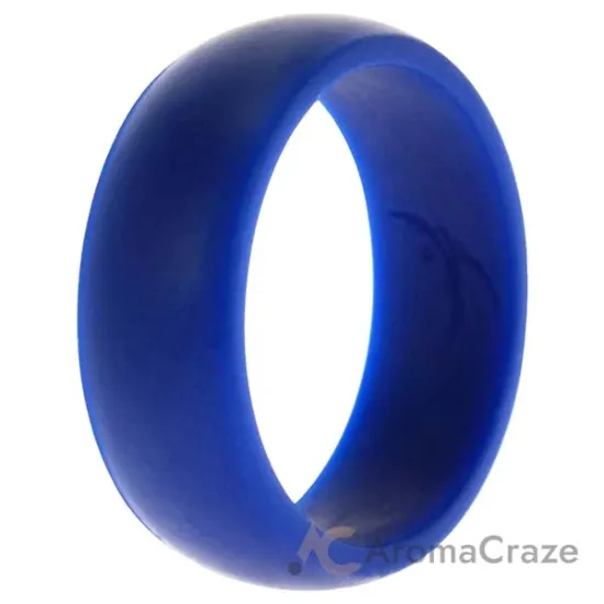 Picture of Silicone Wedding Ring Dome Style - Blue by ROQ for Men - 14 mm Ring
