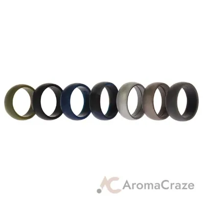 Picture of Silicone Wedding Ring Set - Metal-Camo by ROQ for Men - 7 x 10 mm Ring