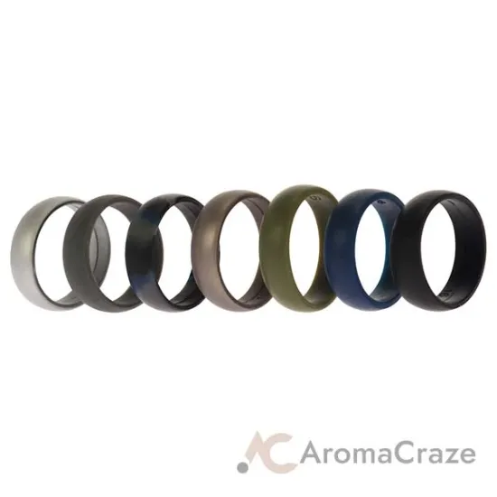 Picture of Silicone Wedding Ring Set - Metal-Camo by ROQ for Men - 7 x 16 mm Ring