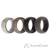 Picture of Silicone Wedding Ring Set - Metal-Silver by ROQ for Men - 4 x 7 mm Ring