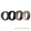 Picture of Silicone Wedding Ring Set - Metal-Silver by ROQ for Men - 4 x 8 mm Ring